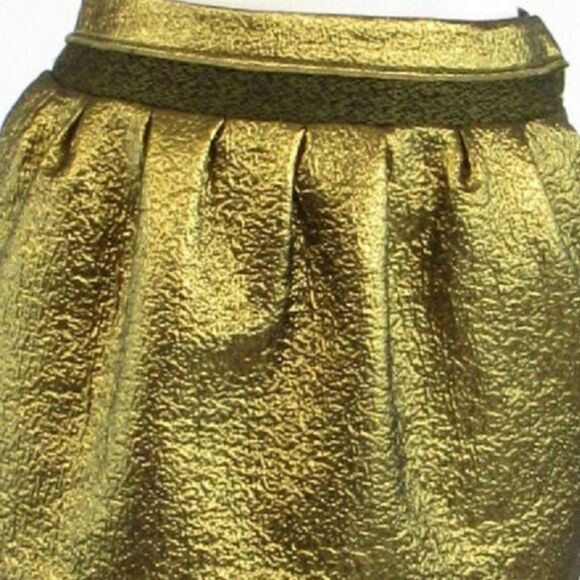 Metallic gold DIANE VON FURSTENBERG mini skirt 0 - Picture 2 of 8